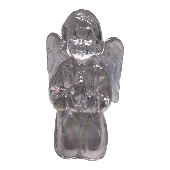 R.O.C. Iridescent Glass Kneeling Praying Angel Votive Candle Holder - Picture 1 of 5